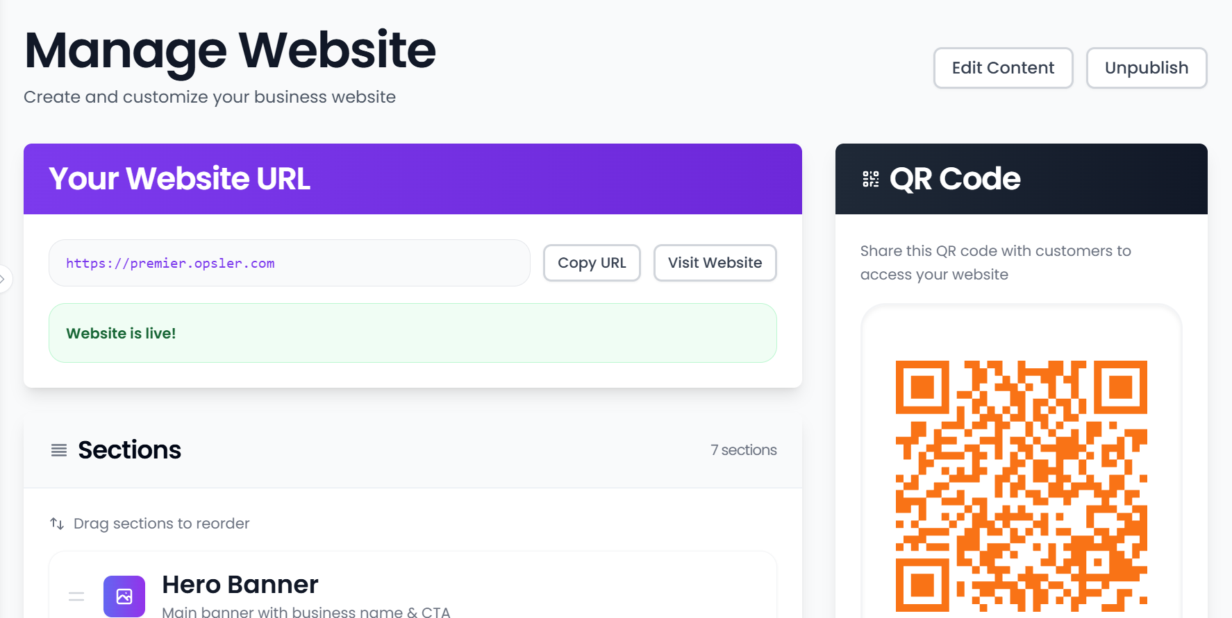 Opsler free branded website builder with QR code and custom URL — Opsler Field Service Management Opsler free branded website builder with QR code and custom URL